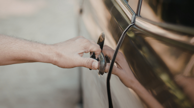 door handle of a modern car.